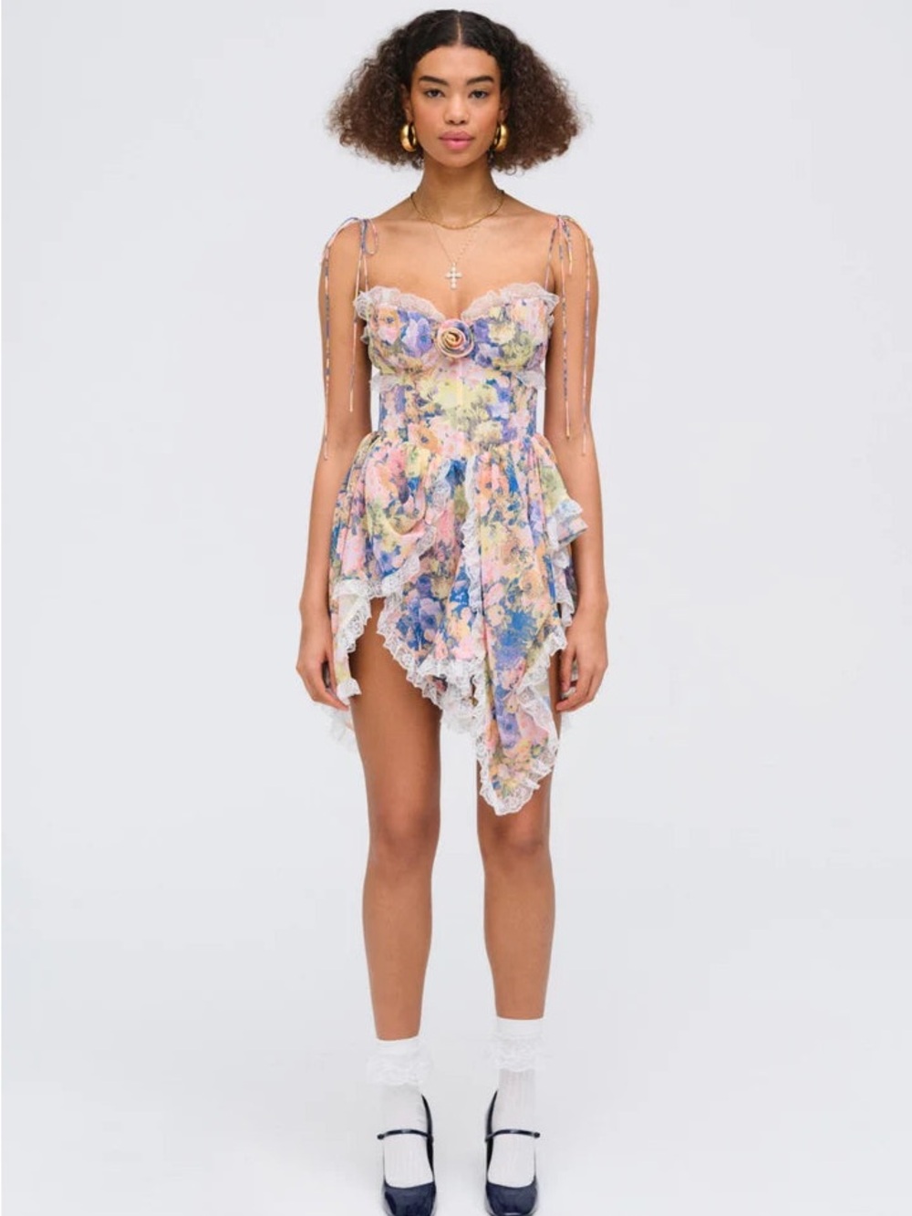 For Love & Lemons Elea Asymmetrical Mini Dress Size Small NWOT